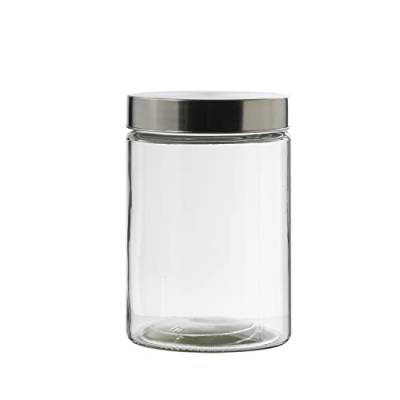 Vorratsdose - Vorratsglas mit Edelstahldeckel - D: 11cm - Lebensmittel Glasbehälter (Größe M - 1,25 Liter) von MARELIDA