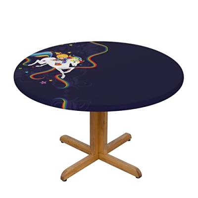 MARXAN Runde Tischdecke mit elastischem Rand für Küche, Esszimmer, Terrasse, Partys (für 101,6–127 cm Tisch) von MARXAN