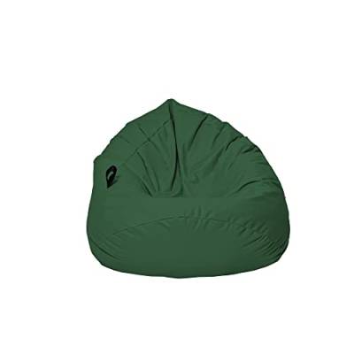 MILLINDABAG Kastanie Tropfenform Sitzsack für Kinder Jugendliche und Erwachsene Beanbag Kissen Indoor & Outdoor Gaminggeignet bereits gefüllt Sitzkissen Bodenkissen (Dunkelgrün, XXL-Durchmesser 88 cm) von MB MILLINDABAG