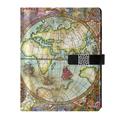 A5-Notizbuch, Tagebuch – Vintage-Weltkarte, Reise, lose Blätter mit 6 Ringen, nachfüllbarer Notizblock für Tagebuch, Zeitplan, Schreiben, Zeichnen, Geschäft von MCHIVER