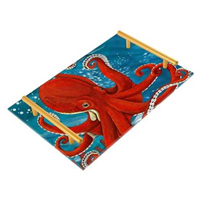Octopus Badezimmer Waschtisch Tablett für Arbeitsplatte Dekorative Tabletts mit Griffen Acryl Küchenspüle Tablett für Wohnzimmer Küche Kommode Tops Home Decor von MCHIVER