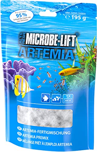 MICROBE-LIFT Artemia - 195 g - Komplettes Set mit Artemia-Eiern Plus Salz, bietet ideales Lebendfutter für die gesunde Ernährung von Aquarienfischen in Meer & Süßwasser. von MICROBE-LIFT
