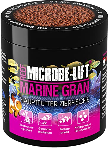 MICROBE-LIFT Marine Gran - 250 ml - Hochwertiges Soft Granulat Fischfutter, fördert Farbenpracht und Wachstum von Meerwasser-Fischen, kaltgepresst. von MICROBE-LIFT