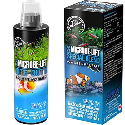 MICROBE-LIFT Nite-Out II – Bakterienstarter für Süßwasser & Meerwasser Aquarium, für schnellen Fischbesatz, 473 ml & Special Blend – hochaktive Bakterien, für naturnahes Aquarium, 251ml von MICROBE-LIFT