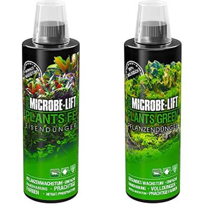 MICROBE-LIFT Plants FE – Flüssiger Eisen Dünger für Aquarium Pflanzen, hochkonzentriert, 473ml & Plants Green – Pflanzendünger, Volldünger für Aquarium Pflanzen, hochkonzentriert, 473ml von MICROBE-LIFT