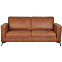 Vintage-Ledersofa 3-Sitzer cognacfarben sonny - Hellbraun von MILIBOO