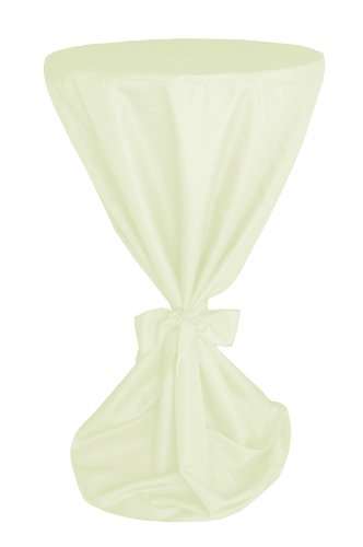 MODERNO blickdichte Stehtisch Husse Stehtisch-Husse Mikrofaser mit Band für die Schleife Premium Qualität in Creme 80 cm Durchmesser von MODERNO