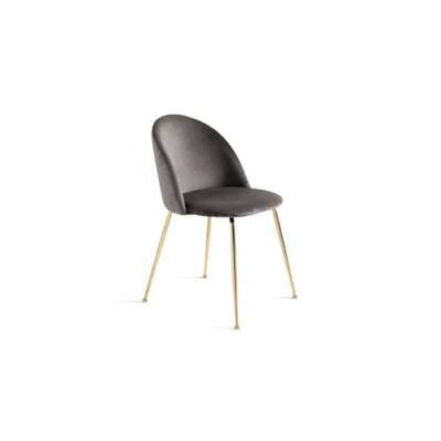 Mondo Viro Moderner Stuhl aus Samt "Venedig" mit Metallgestell, 52 x 50 cm, Höhe 81 (4, Grau) von MONDO VIRO un mondo a casa tua