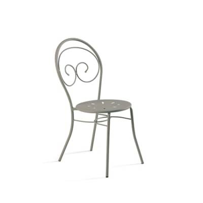Mondo Viro Stuhl aus lackiertem Metall "Mimmo" für den Garten, 43 x 52 cm, 89 cm (Schlamm, 2) von MONDO VIRO un mondo a casa tua