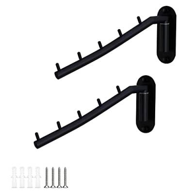 2 Stück 180° Drehbarer Edelstahl Kleiderhaken Klappbar Wand, 5 Haken Kleiderständer Kleiderlüfter Metall Garderoben Haken Schwingenarm Halter Wand Kleiderständer Kleiderhaken Wäscheraum Kleiderbügel von MOTALER