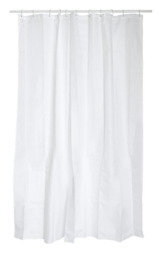 MSV Anti-Schimmel Duschvorhang - Anti-Bakteriell, waschbar, wasserdicht, mit 12 Duschvorhangringen - Polyester, "Uni Weiß" 120x200cm von MSV