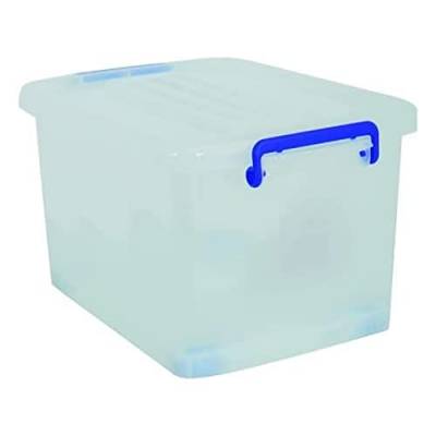 MSV Aufbewahrungsbox, Transparent White with Blue Handles von MSV