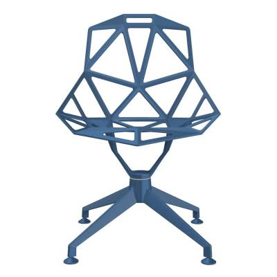 Magis - Chair One 4Star Drehstuhl Vierfußgestell - blau/BxHxT 51x84x51cm/Titan und Polyester fluoriert lackiert/Gestell und Sitz aus Aluminium-Druckgu von Magis
