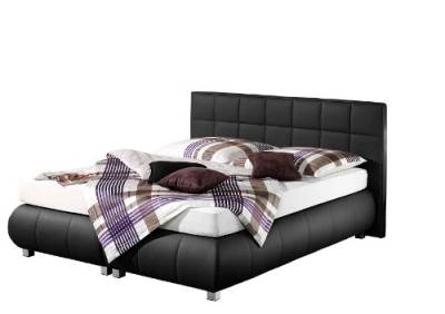 Maintal Boxspringbett Elias, 140 x 200 cm, Kunstleder, 7-Zonen-Kaltschaum Matratze H3, schwarz von Maintal Betten