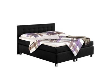 Maintal Boxspringbett Katar, 180 x 200 cm, Strukturstoff, Tonnentaschenfederkern Matratze H2, schwarz von Maintal Betten