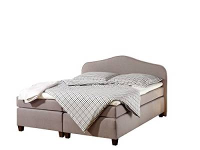 Maintal Boxspringbett Nevada, 180 x 200 cm, Stoff, Bonellfederkern Matratze H2, Taupe von Maintal Betten