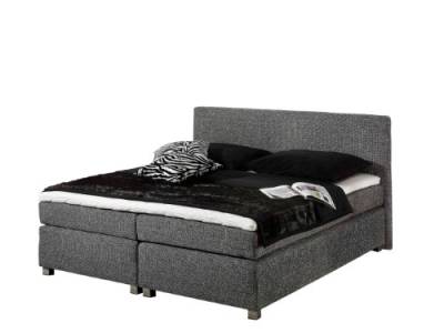 Maintal Boxspringbett Howard, 100 x 200 cm, Strukturstoff, Tonnentaschenfederkern Matratze H2, grau von Maintal Betten