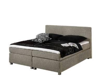 Maintal Boxspringbett Howard, 100 x 200 cm, Strukturstoff, Bonellfederkern Matratze H3, taupe von Maintal Betten