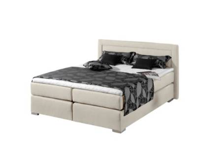 Maintal Boxspringbett Mambo, 180 x 200 cm, Strukturstoff, Bonellfederkern Matratze H2, creme von Maintal Betten