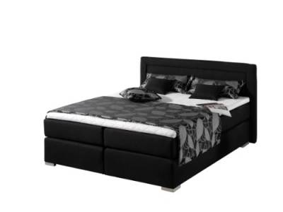 Maintal Boxspringbett Mambo, 160 x 200 cm, Strukturstoff, Tonnentaschenfederkern Matratze H3, schwarz von Maintal Betten