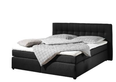 Maintal Boxspringbett Jeremy, 180 x 200 cm, Strukturstoff, Bonellfederkern Matratze H2, schwarz von Maintal Betten