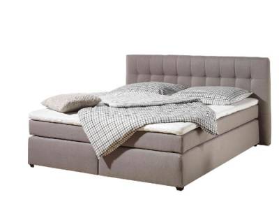 Maintal Boxspringbett Jeremy, 180 x 200 cm, Strukturstoff, Bonellfederkern Matratze H3, taupe von Maintal Betten