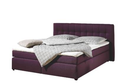 Maintal Boxspringbett Jeremy, 140 x 200 cm, Strukturstoff, 7-Zonen-Kaltschaum Matratze H3, beere von Maintal Betten