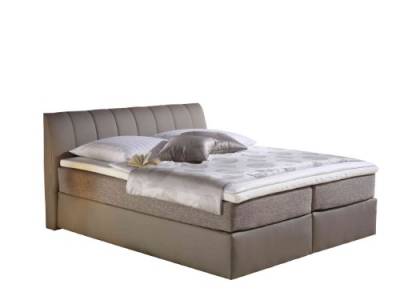 Maintal Boxspringbett Vanilla, 100 x 200 cm, Strukturstoff, Tonnentaschenfederkern Matratze H2, taupe von Maintal Betten