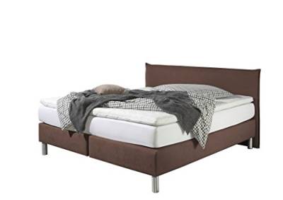 Maintal Boxspringbett Point, 140 x 200 cm, Stoff, 7-Zonen-Kaltschaum Matratze h2, Braun von Maintal Betten