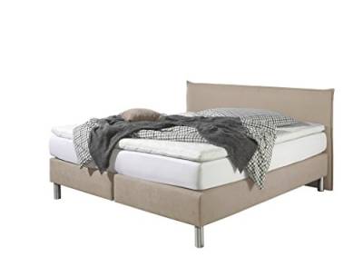 Maintal Boxspringbett Point, 180 x 200 cm, Stoff, Tonnentaschenfederkern Matratze h3, Creme von Maintal Betten