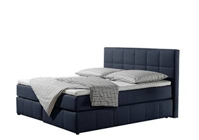 Maintal Boxspringbett Casano, 140 x 200 cm, Strukturstoff, 7-Zonen-Kaltschaum Matratze h2, denim-blau von Maintal Betten