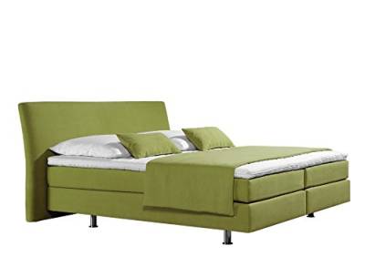 Maintal Boxspringbett Club, 140 x 200 cm, Strukturstoff, 7-Zonen-Kaltschaum Matratze h3, lemon von Maintal Betten