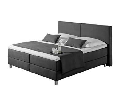 Maintal Boxspringbett Metropol, 180 x 200 cm, Strukturstoff, 7-Zonen-Tonnentaschenfederkern Matratze h2, anthrazit von Maintal Betten