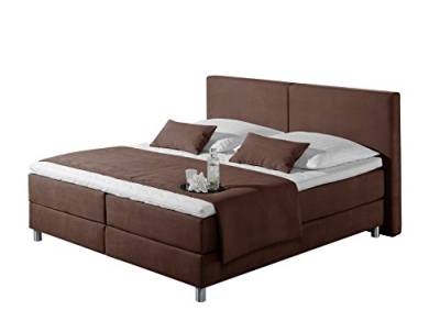 Maintal Boxspringbett Metropol, 180 x 200 cm, Strukturstoff, 7-Zonen-Tonnentaschenfederkern Matratze h3, choco von Maintal Betten