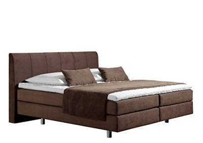 Maintal Boxspringbett Montepellier, 100 x 200 cm, Strukturstoff, 7-Zonen-Tonnentaschenfederkern Matratze h2, choco von Maintal Betten