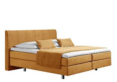 Maintal Boxspringbett Montepellier, 180 x 200 cm, Strukturstoff, 7-Zonen-Tonnentaschenfederkern Matratze h2, gelb von Maintal Betten