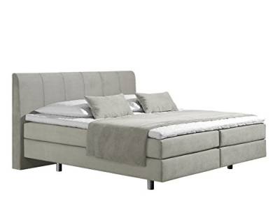 Maintal Boxspringbett Montepellier, 140 x 200 cm, Strukturstoff, 7-Zonen-Tonnentaschenfederkern Matratze h3, ecru von Maintal Betten