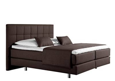 Maintal Boxspringbett Neon, 100 x 200 cm, Strukturstoff, Bonellfederkern Matratze h3, braun von Maintal Betten