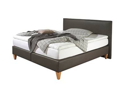 Maintal Boxspringbett Luxor, 180 x 200 cm, Kunstleder, Tonnentaschenfederkern Matratze h2, Oliv von Maintal Betten