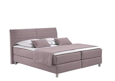 Maintal Boxspringbett Denver, 140 x 200 cm, Strukturstoff, 7-Zonen-Kaltschaum Matratze h3, Flieder von Maintal Betten