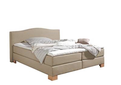 Maintal Boxspringbett Franklin, 100 x 200 cm, Stoff, 7-Zonen-Taschenfederkern Matratze h2, Beige von Maintal Betten