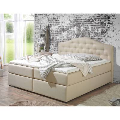 Maison Belfort Boxspringbett Ansmark 160x200 cm Strukturstoff Beige mit Matratze Modern von Maison Belfort