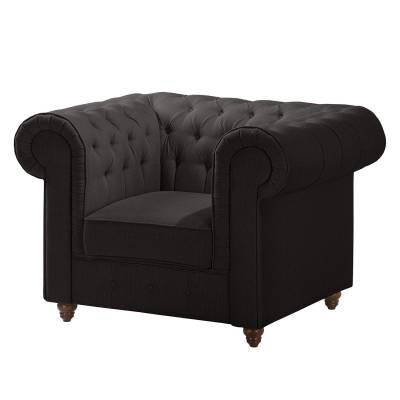 Maison Belfort Chesterfield Sessel Pintano Anthrazit Webstoff 116x77x92 cm (BxHxT) von Maison Belfort