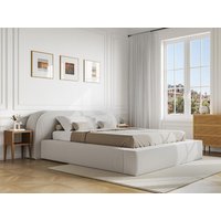Bett mit Bettkasten - 160 x 200 cm - Cord - Cremefarben - LIRABA von Maison Céphy von Maison Céphy