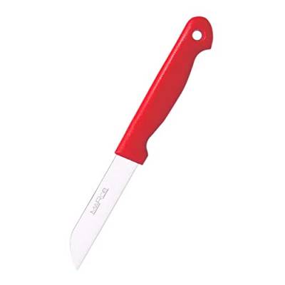 Marietti 71T Paring Glatt Schälmesser, 7.5cm Klingenlänge, Weiß/Schwarz/Rot, 12 Stück von Marietti