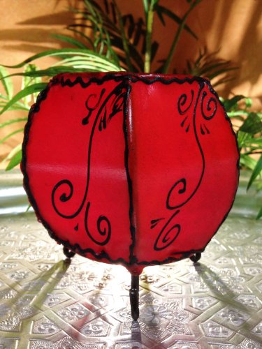 MARRAKESCH Teelichthalter Hessa Rot 14cm groß als Windlicht als Tischdeko von Marrakesch Orient & Mediterran Interior