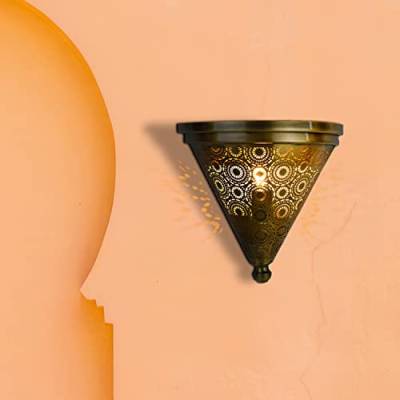 Marrakesch Orientalische Lampe Wandleuchte aus Metall Wandlampe Leuchte Firas Gold 31cm als Wanddeko von Marrakesch Orient & Mediterran Interior