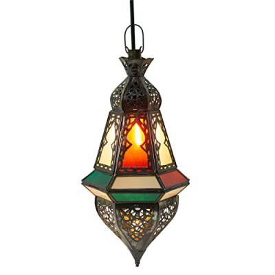 Orientalische Lampe Pendelleuchte Bunt Anya 35cm E14 Lampenfassung | Marokkanische Design Hängeleuchte Leuchte aus Marokko | Orient Lampen für Wohnzimmer Küche oder Hängend über den Esstisch von Marrakesch Orient & Mediterran Interior