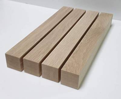 4 Stück Tischfüße Kanthölzer 6x6cm stark Eiche massiv. Kantholz Leisten drechseln bastel Holz. Sondermaße. (6x6x120cm lang) von Martin Weddeling