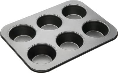 MasterClass Master Class Antihaft-Muffin-Backblech mit Mulden, Stahl, Grau, 35 x 26 x 4 cm von KitchenCraft